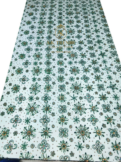 High Quality Designer Rhinestone Lace Fabric