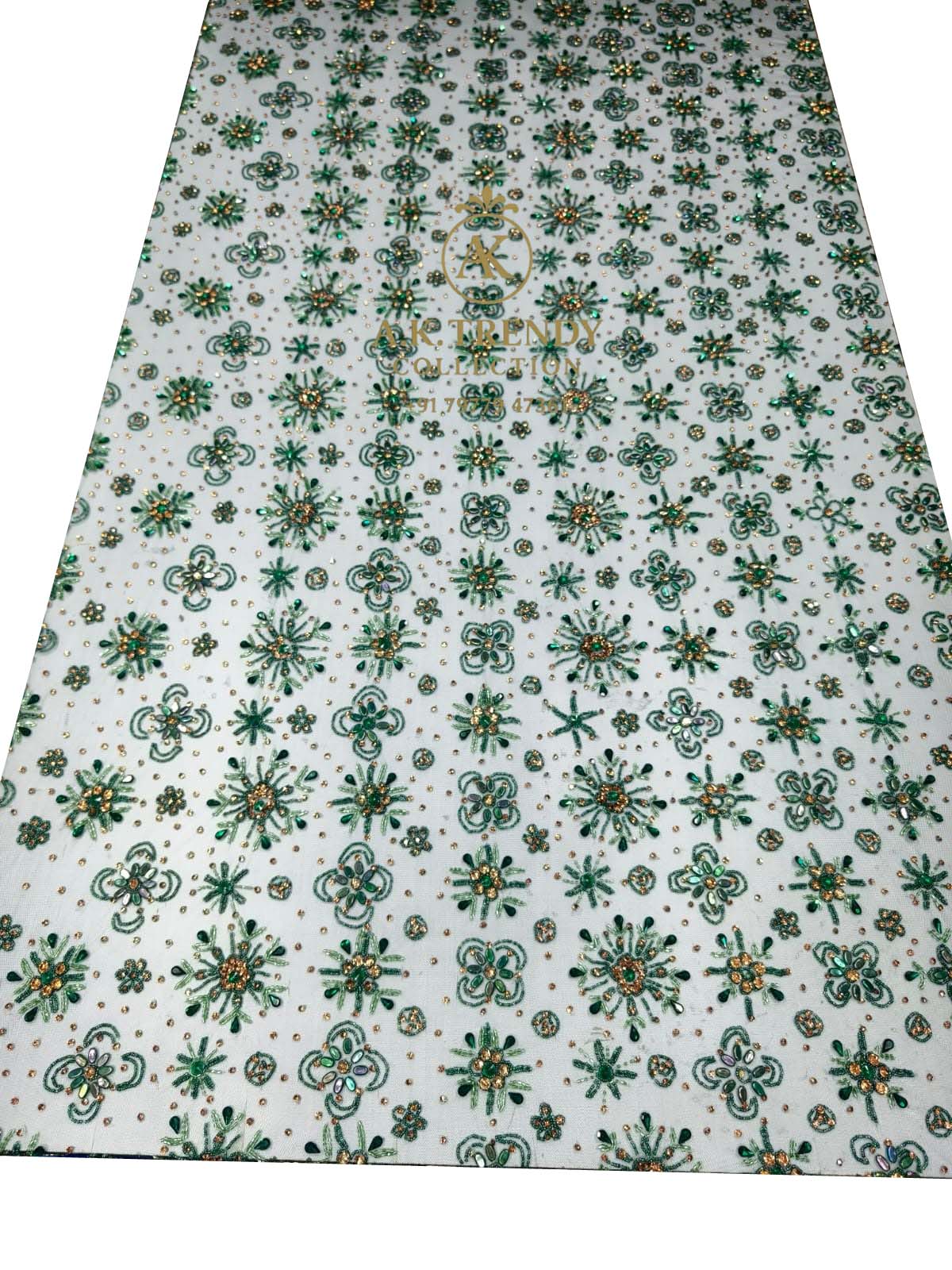 High Quality Designer Rhinestone Lace Fabric