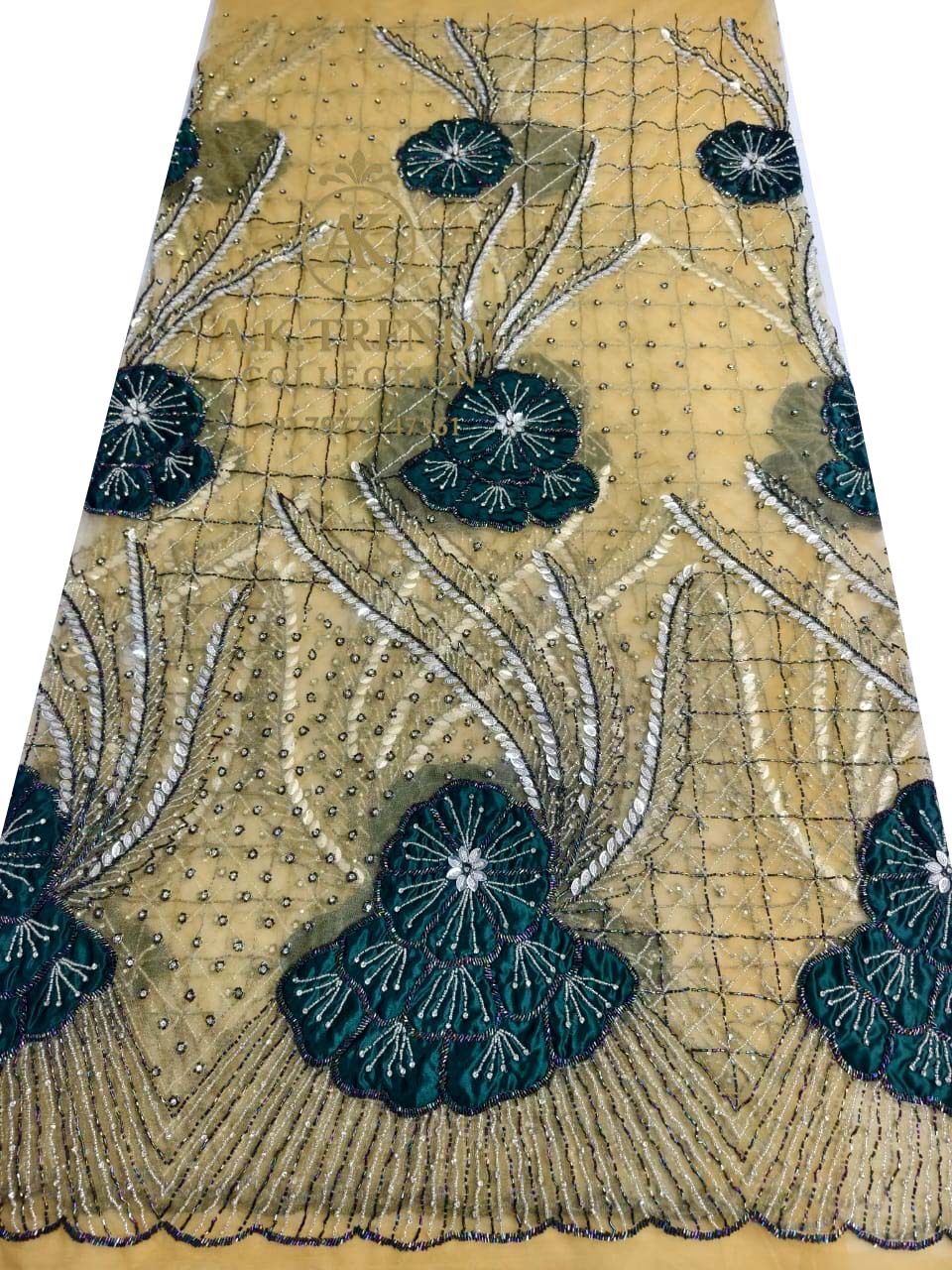 High Quality Designer Rhinestone Lace Fabric