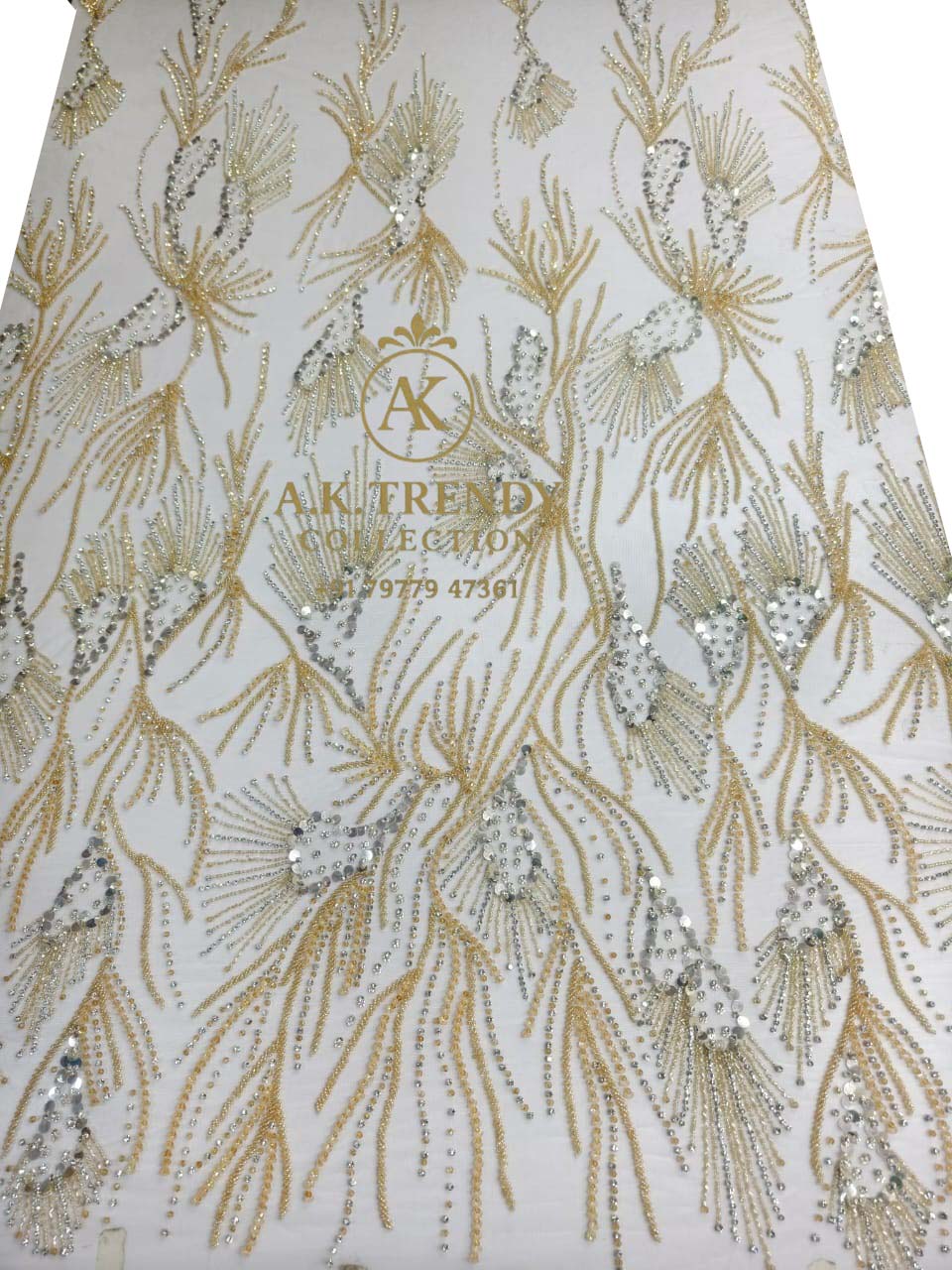 High Quality Designer Rhinestone Lace Fabric