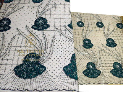 High Quality Designer Rhinestone Lace Fabric