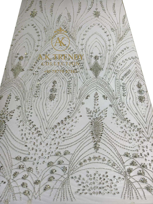 High Quality Designer Rhinestone Lace Fabric