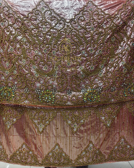 Heavily Beaded With Stone Work George Wrapper Set