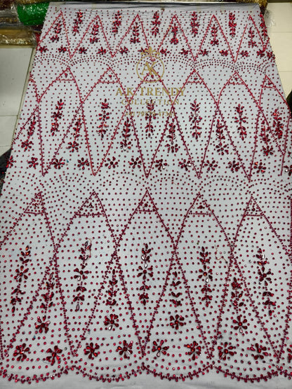 Luxury Designer Lace Fabric rhinestone Fabric