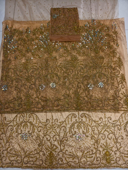 Heavily Beaded Designer George Wrapper Set