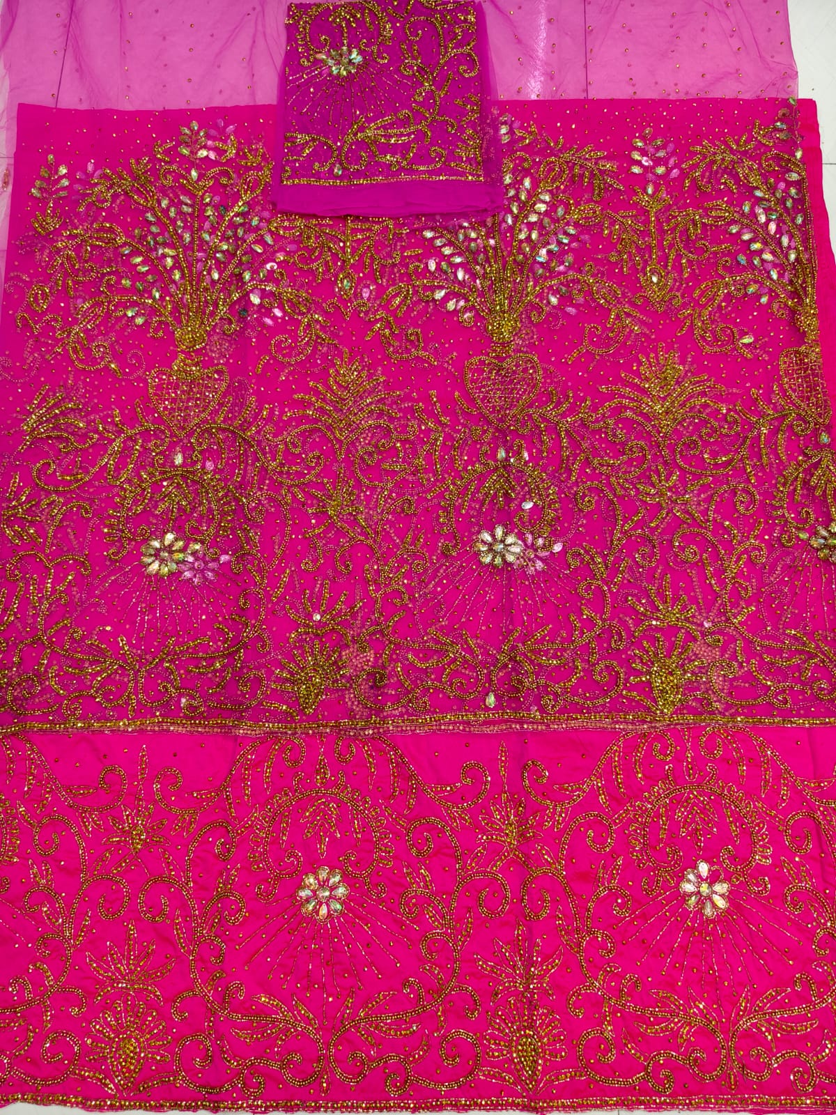 Heavily Beaded Designer George Wrapper Set