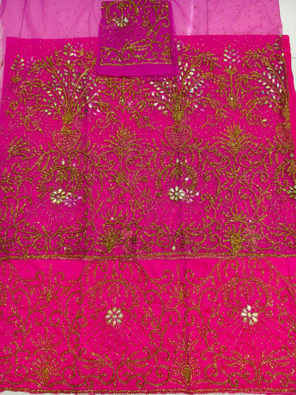 Heavily Beaded Designer George Wrapper Set