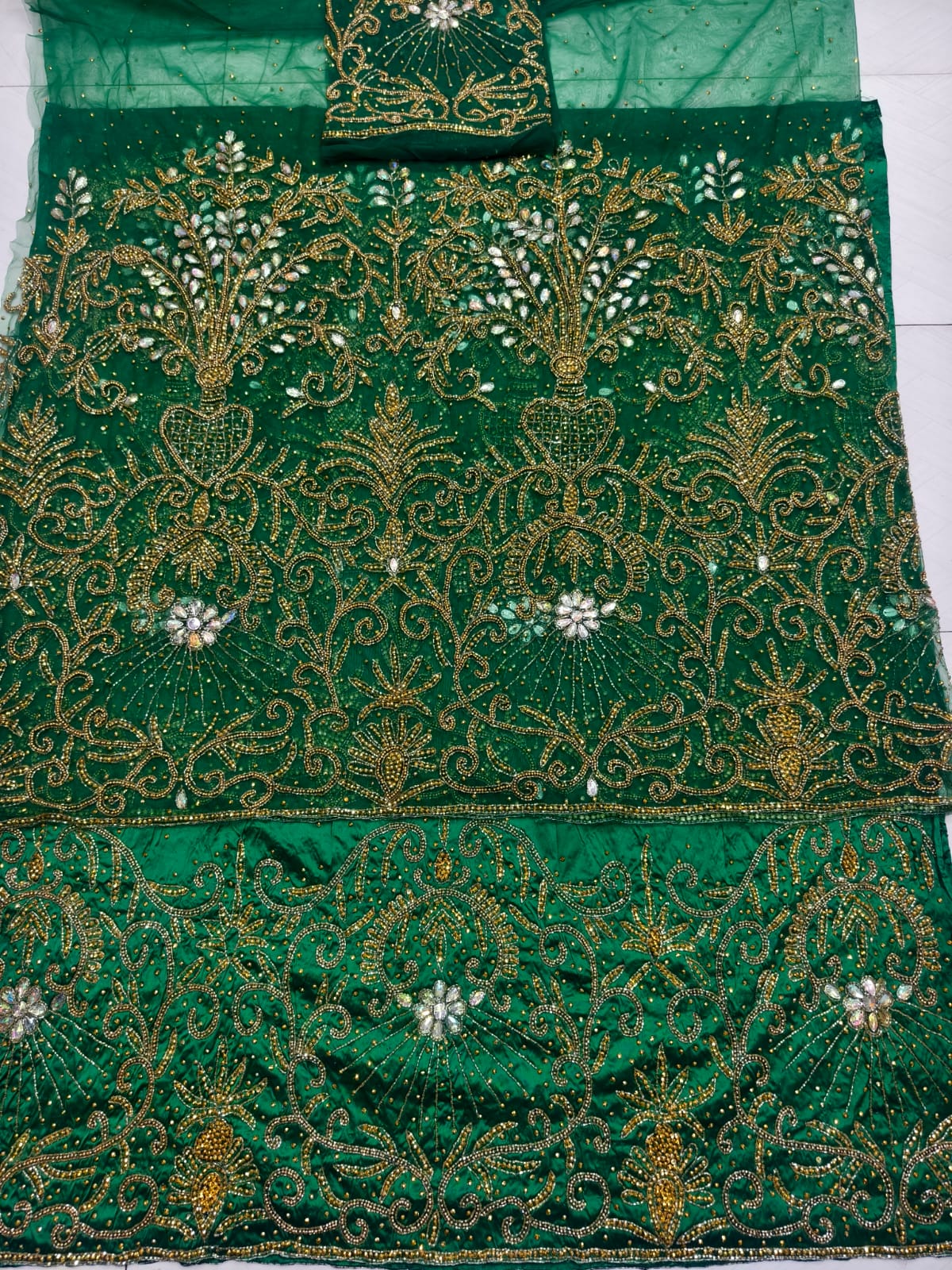 Heavily Beaded Designer George Wrapper Set