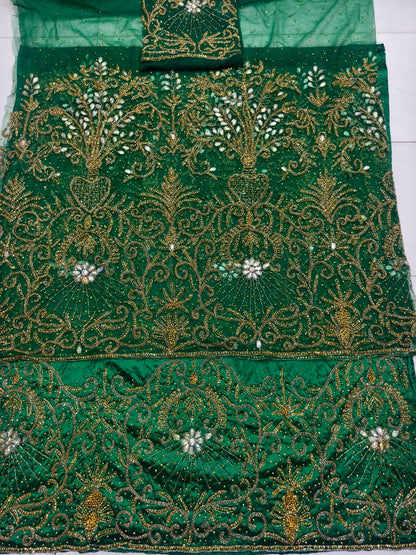 Heavily Beaded Designer George Wrapper Set