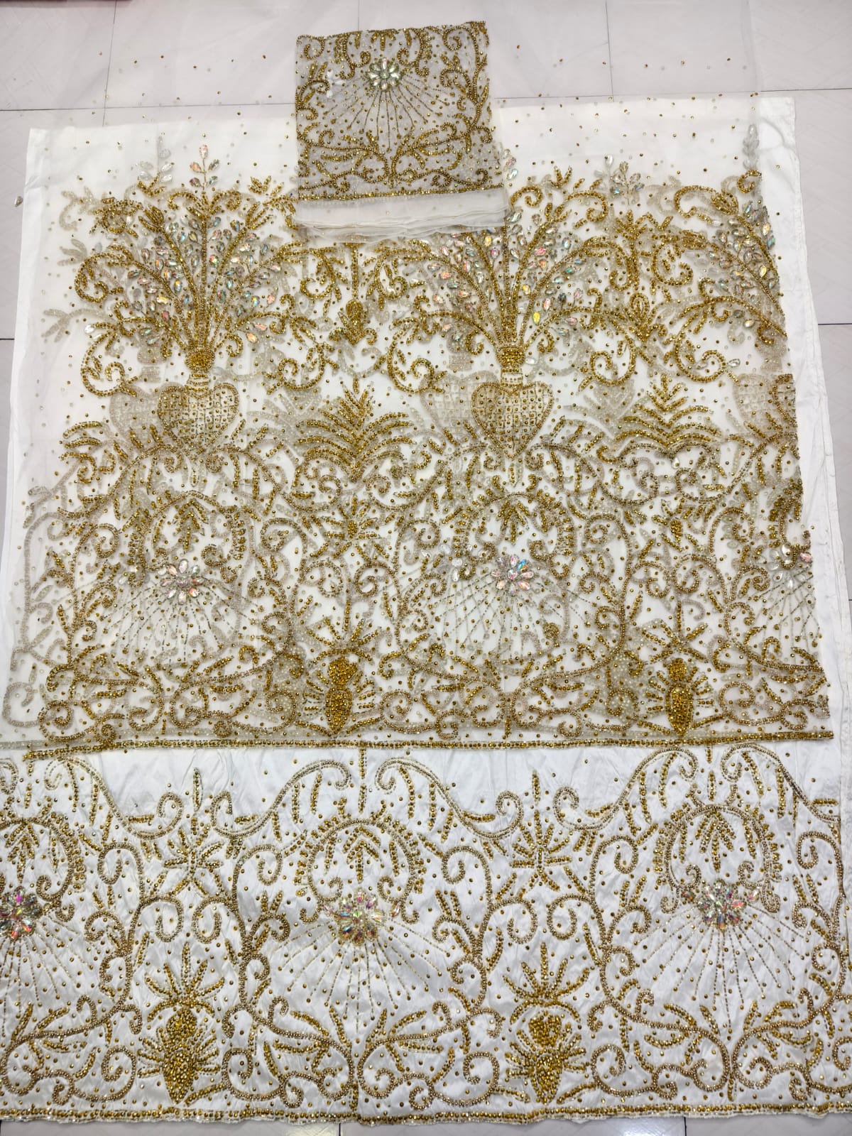 Heavily Beaded Designer George Wrapper Set