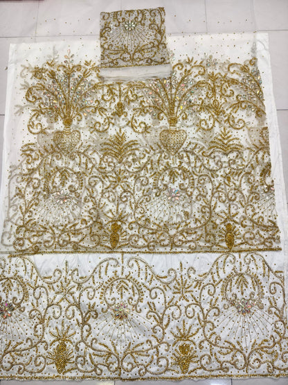 Heavily Beaded Designer George Wrapper Set