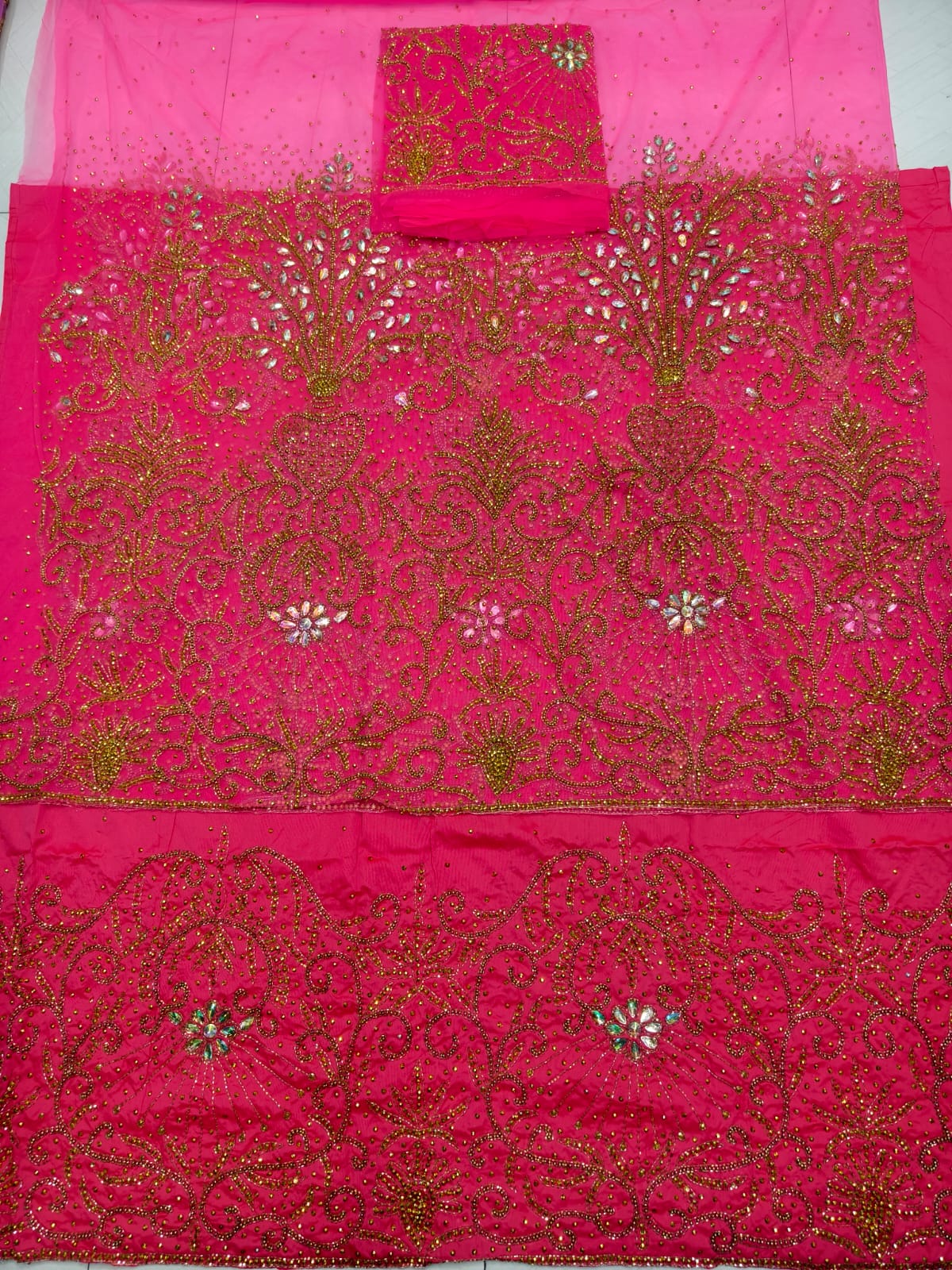 Heavily Beaded Designer George Wrapper Set