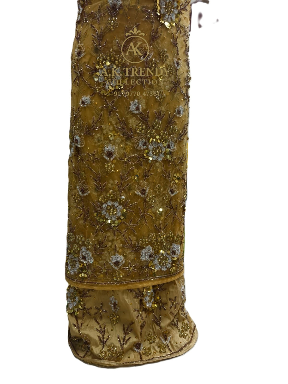 Heavily Beaded With Stone Work George Wrapper Set