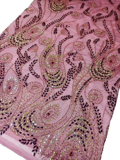 High Quality Designer Rhinestone Lace Fabric