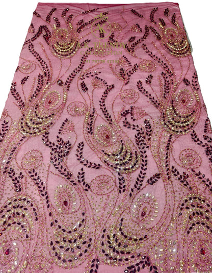 High Quality Designer Rhinestone Lace Fabric