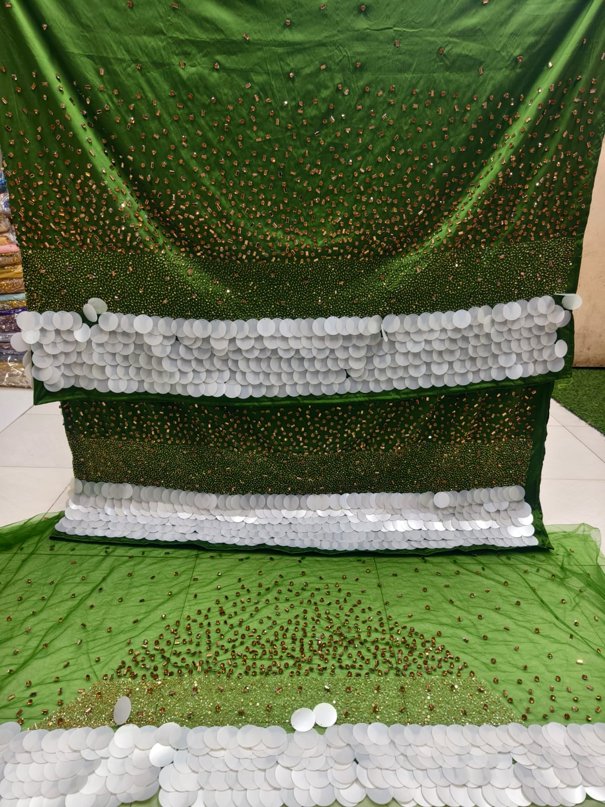 Heavily Beaded Designer George Wrapper Set