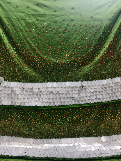 Heavily Beaded Designer George Wrapper Set