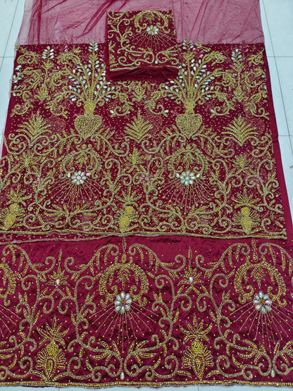 Heavily Beaded Designer George Wrapper Set