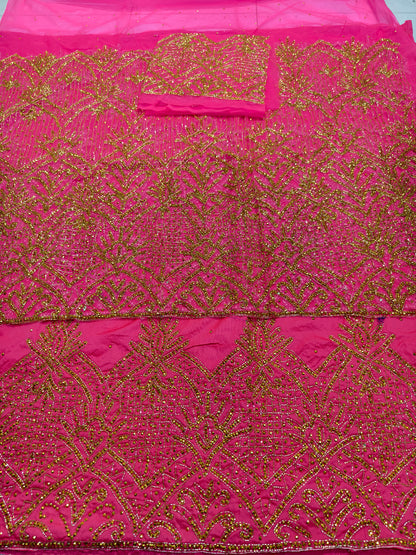 Heavily Beaded Designer George Wrapper set