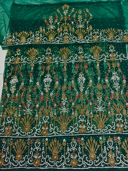Heavily Beaded Designer George Wrapper Set