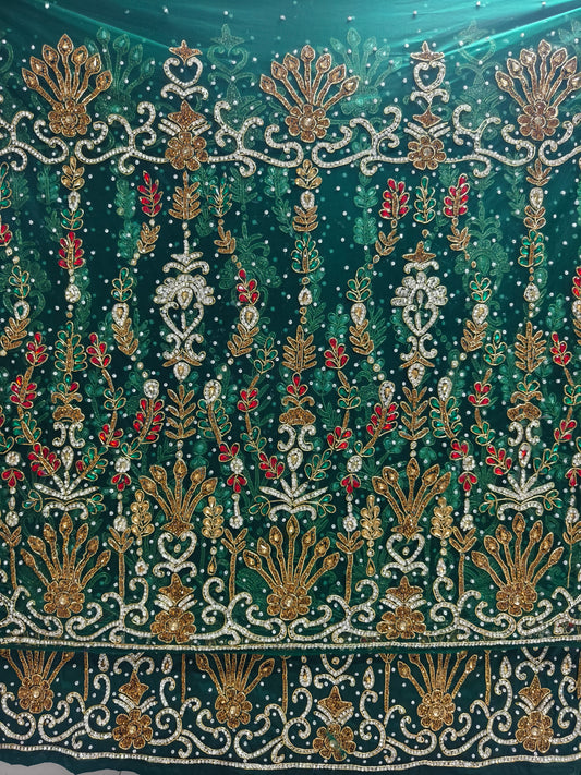 Heavily Beaded Designer George Wrapper Set