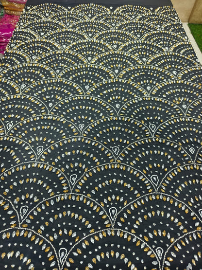 High Quality Designer Rhinestone Lace Fabric