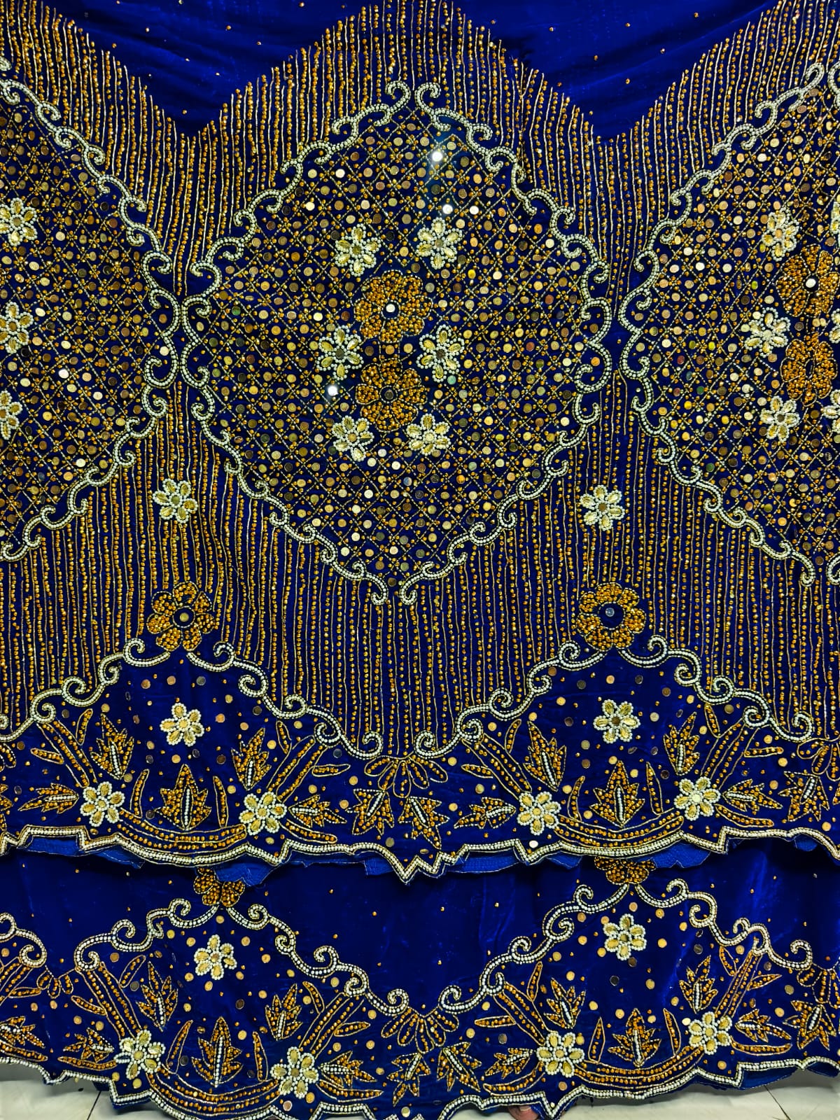 Heavily Beaded Designer George Wrapper Set