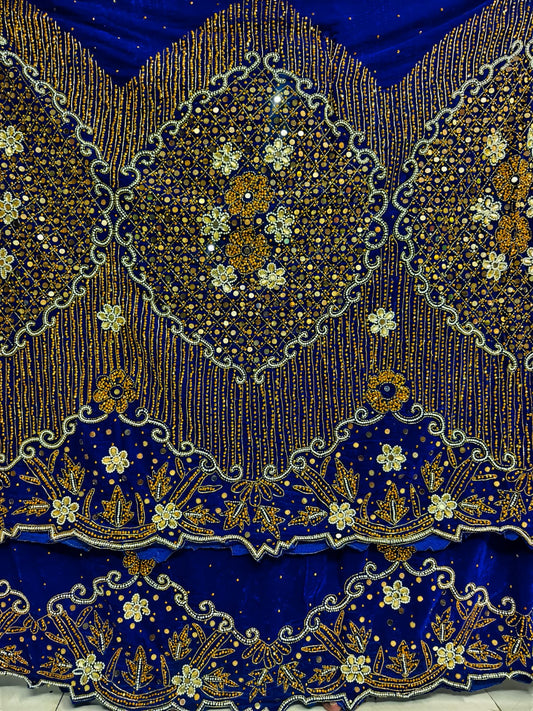 Heavily Beaded Designer George Wrapper Set