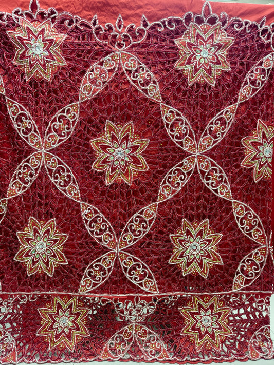 Heavily Beaded Designer George Wrapper Set