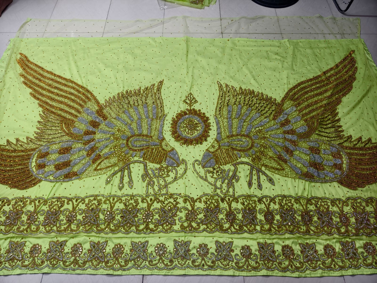 Heavily Designer George Wrapper With Blouse