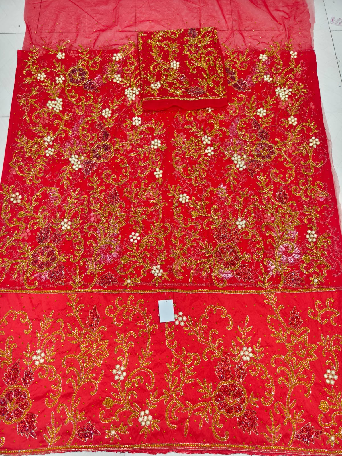 Heavily Beaded Designer George Wrapper Set