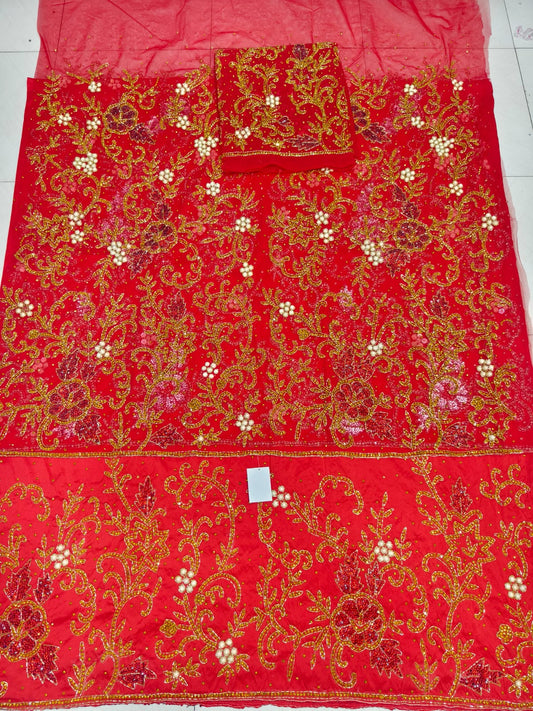 Heavily Beaded Designer George Wrapper Set