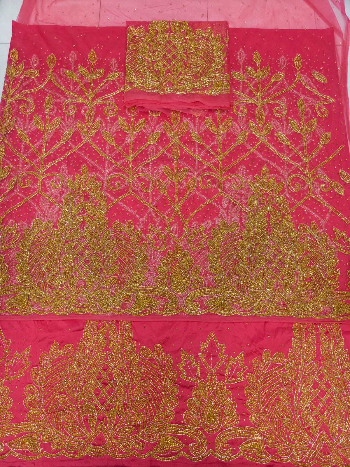 Heavily Beaded Designer George Wrapper Fabric
