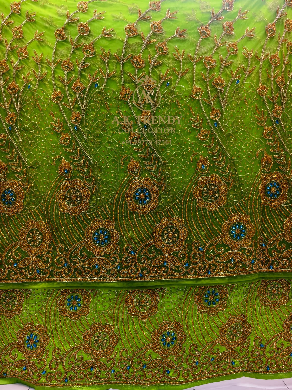 Heavily Beaded Designer George Wrapper Set