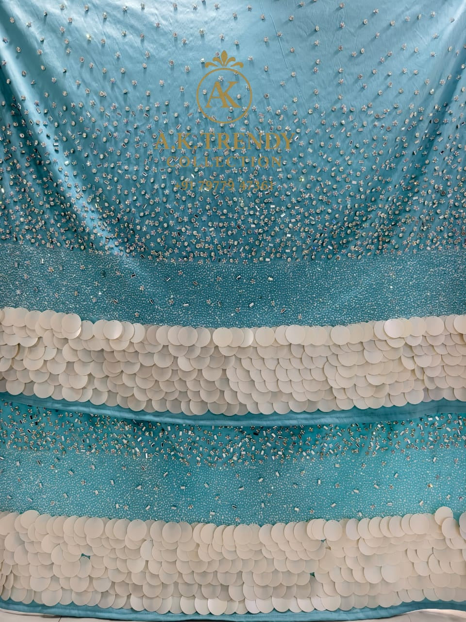 Heavily Beaded Designer George Wrapper Set