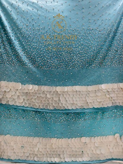 Heavily Beaded Designer George Wrapper Set