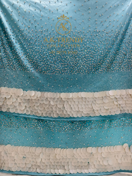 Heavily Beaded Designer George Wrapper Set