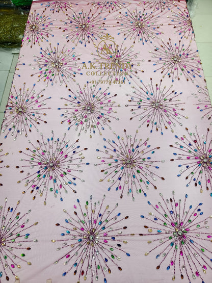 High Quality Designer Rhinestone Lace Fabric