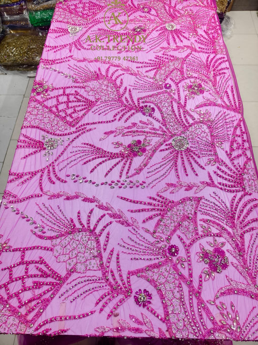 High Quality Designer Rhinestone Lace Fabric