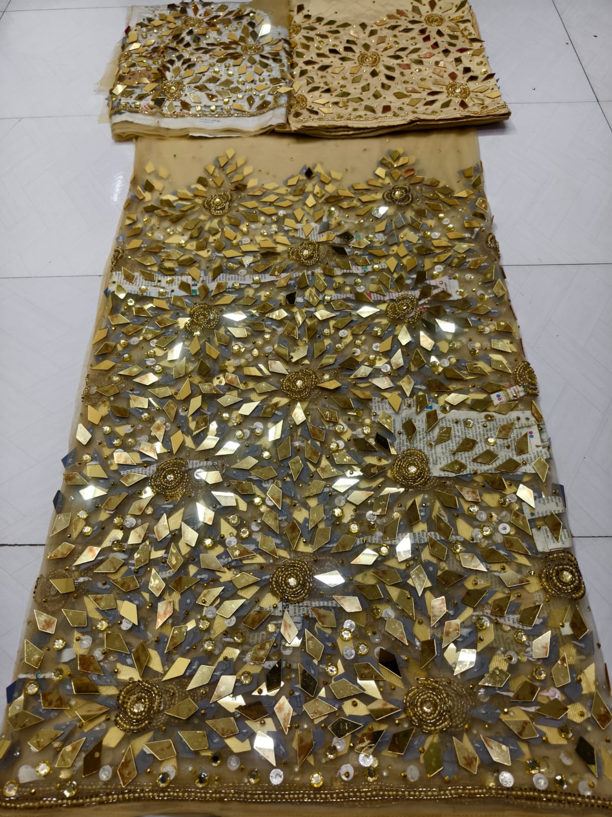Mirror Work Nigerian George Wrapper Set