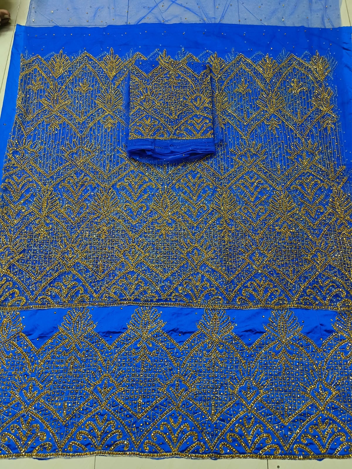 Heavily Beaded Designer George Wrapper set