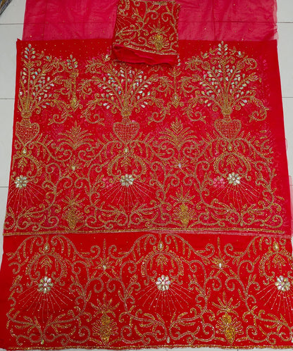 Heavily Beaded Designer George Wrapper Set