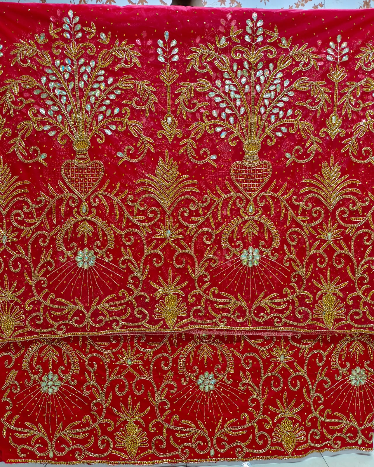 Heavily Beaded Designer George Wrapper Set