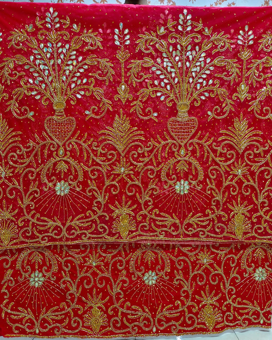 Heavily Beaded Designer George Wrapper Set