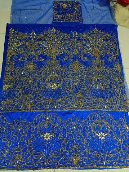 Heavily Beaded Designer George Wrapper Set