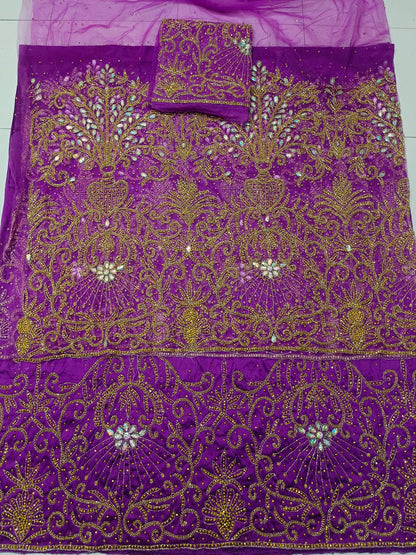 Heavily Beaded Designer George Wrapper Set