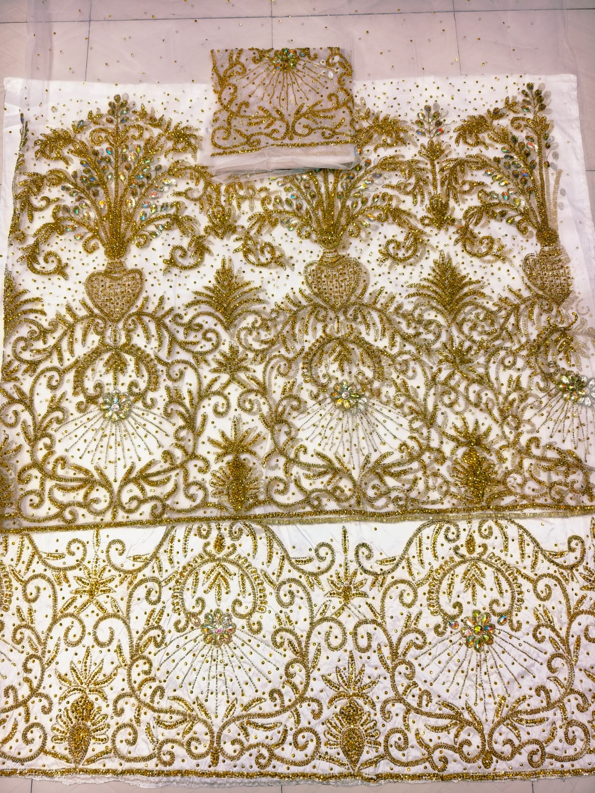 Heavily Beaded Designer George Wrapper Set