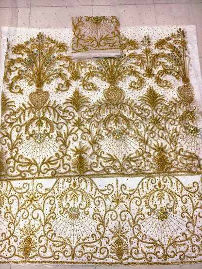 Heavily Beaded Designer George Wrapper Set