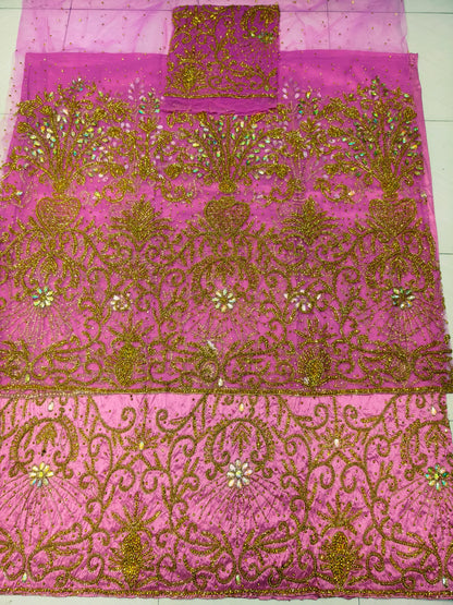 Heavily Beaded Designer George Wrapper Set