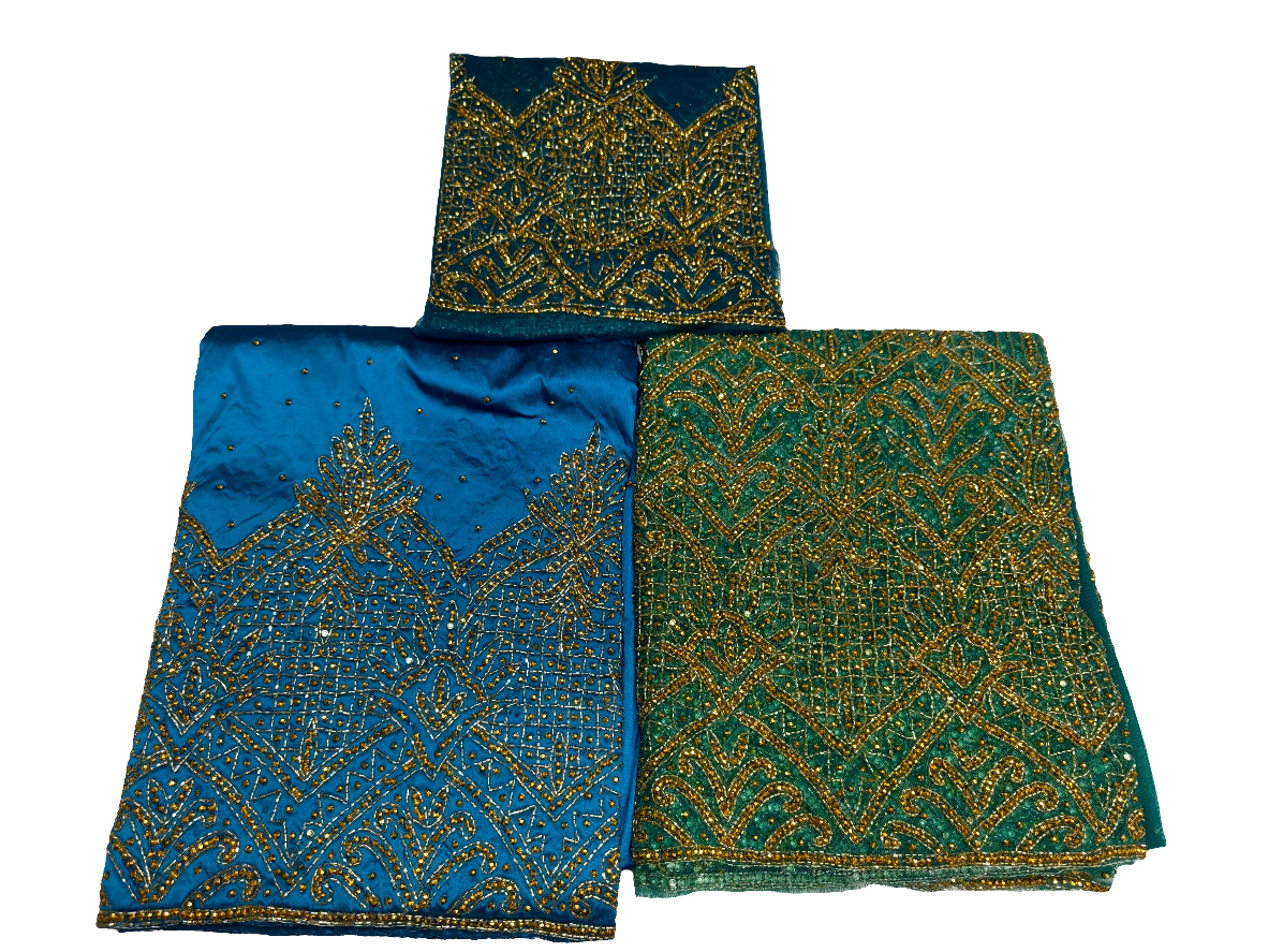 Heavily Beaded Designer George Wrapper set